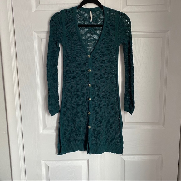 FREE PEOPLE OPEN KNIT DUSTER CARDIGAN
